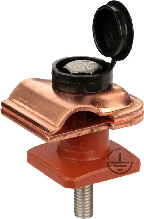 Clamp to the facade for the down conductor with its elevation above the clamp to 15 mm (copper)